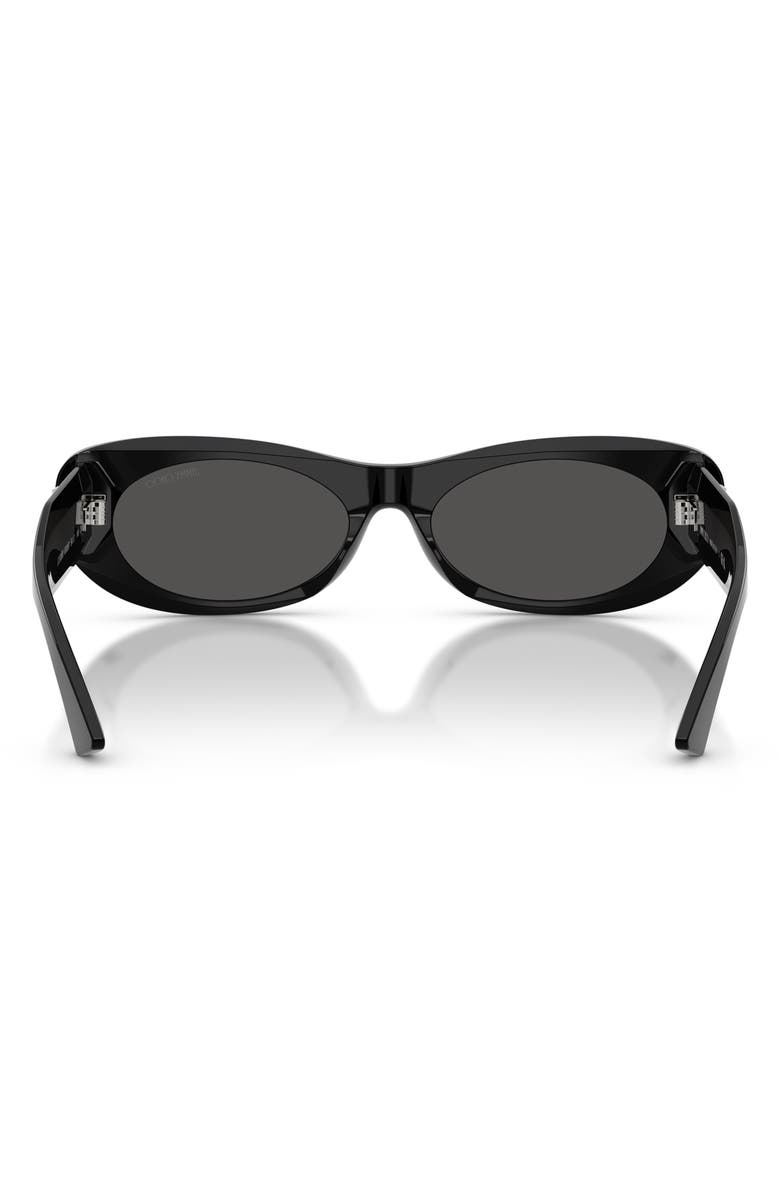 Jimmy Choo Danny 54mm Oval Sunglasses, Alternate, color, Black / Dark Grey