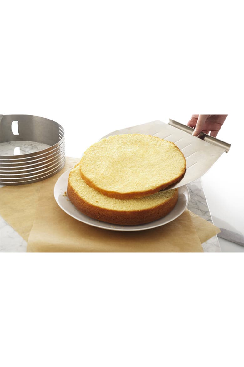 3 Piece Layer Cake Slicing Kit With 12-Inch Serrated Knife, Alternate, color, Silver