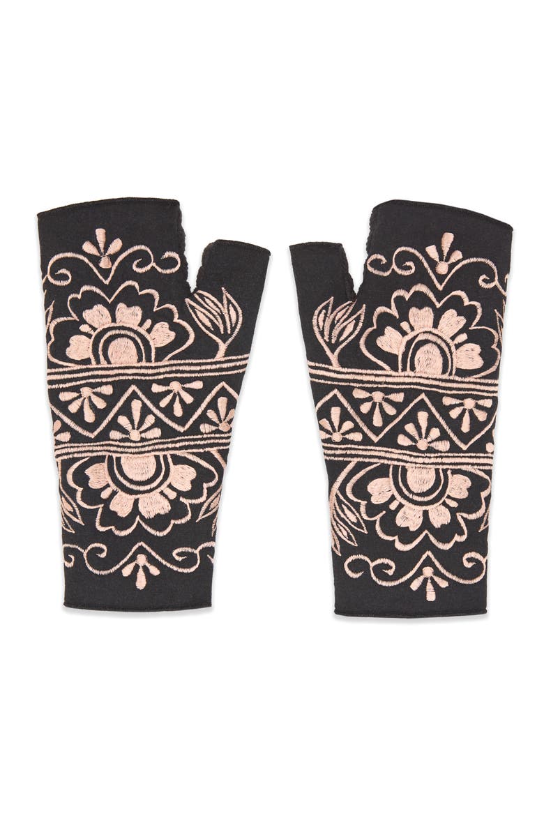 Women's Artisan Crafted Fleece Lined Lawsone Fingerless Gloves, Main, color, Peat