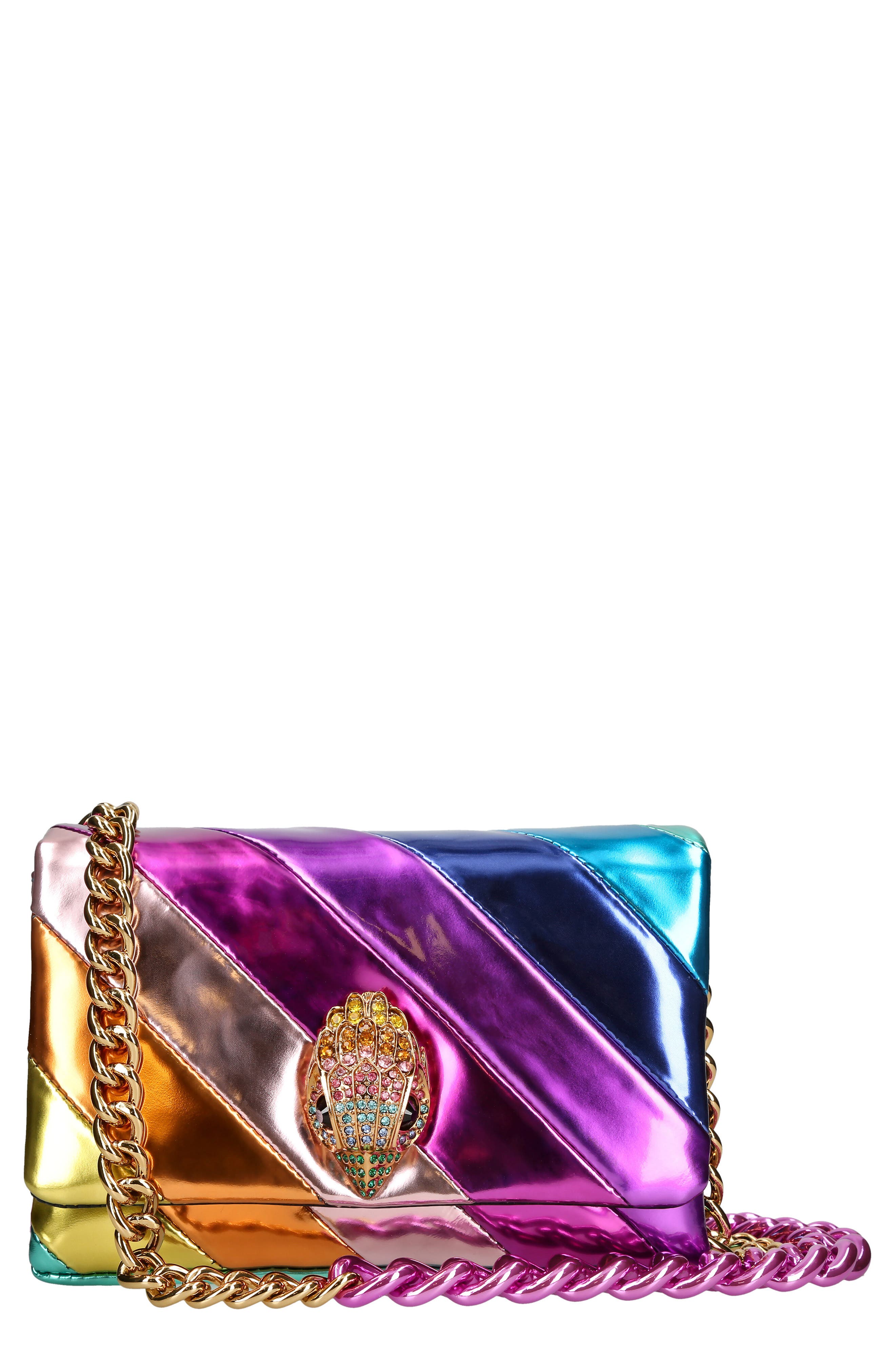 Kurt Geiger London Mini Kensington Metallic Leather Crossbody Bag, Main, color, 