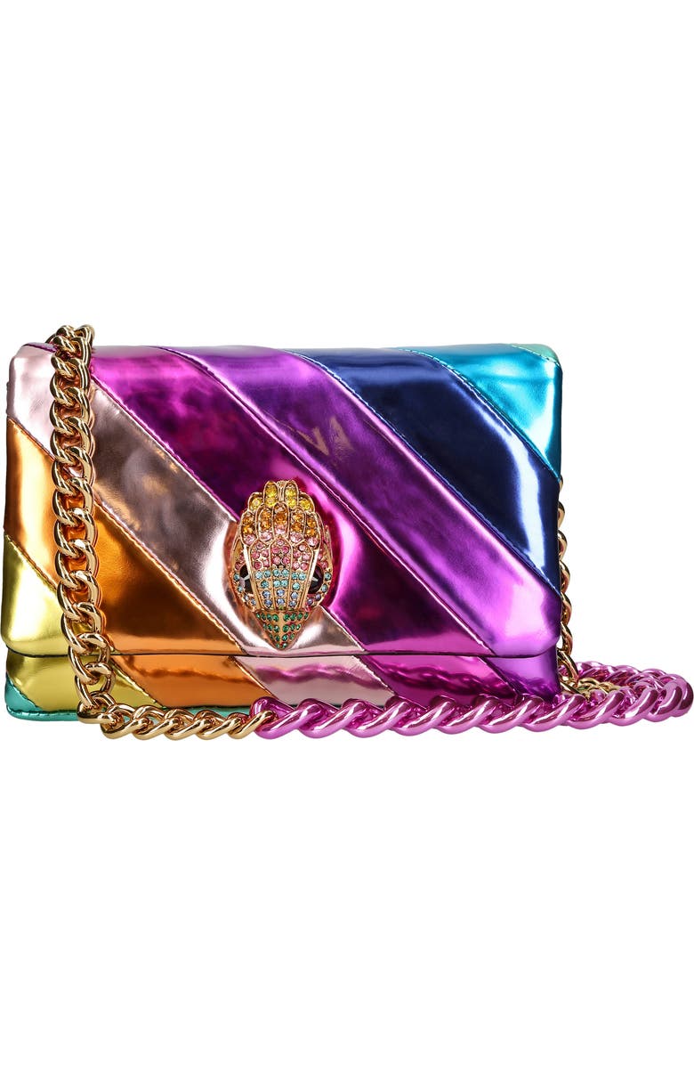 Kurt Geiger London Mini Kensington Metallic Leather Crossbody Bag, Main, color,