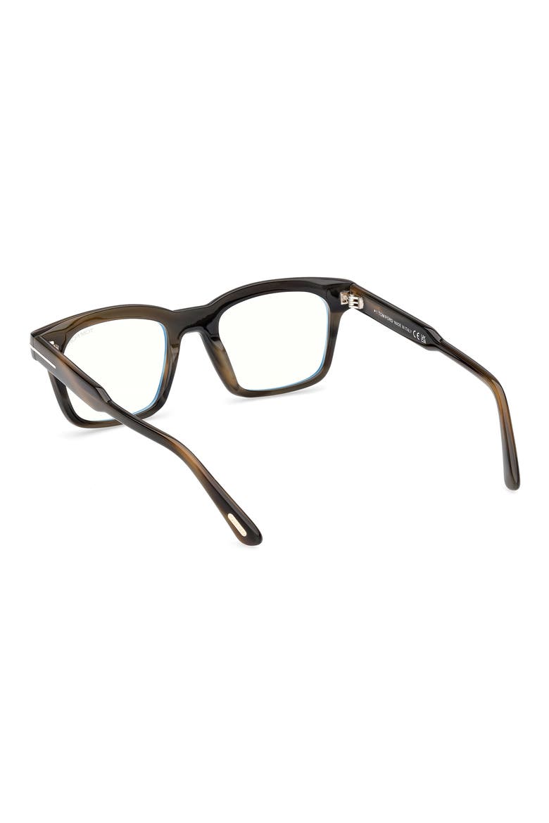 51mm Square Optical Glasses, Alternate, color, SHINY KHAKI GREEN HAVANA