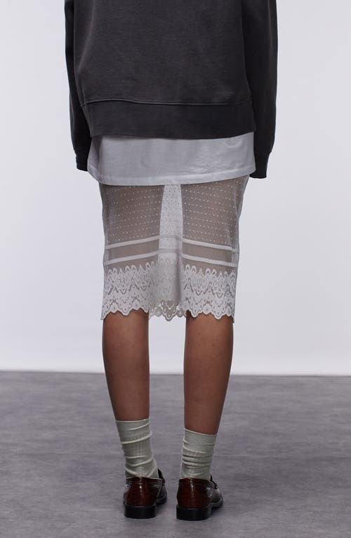 Topshop Sheer Lace 90s Length Skirt In Cream-white In Cream