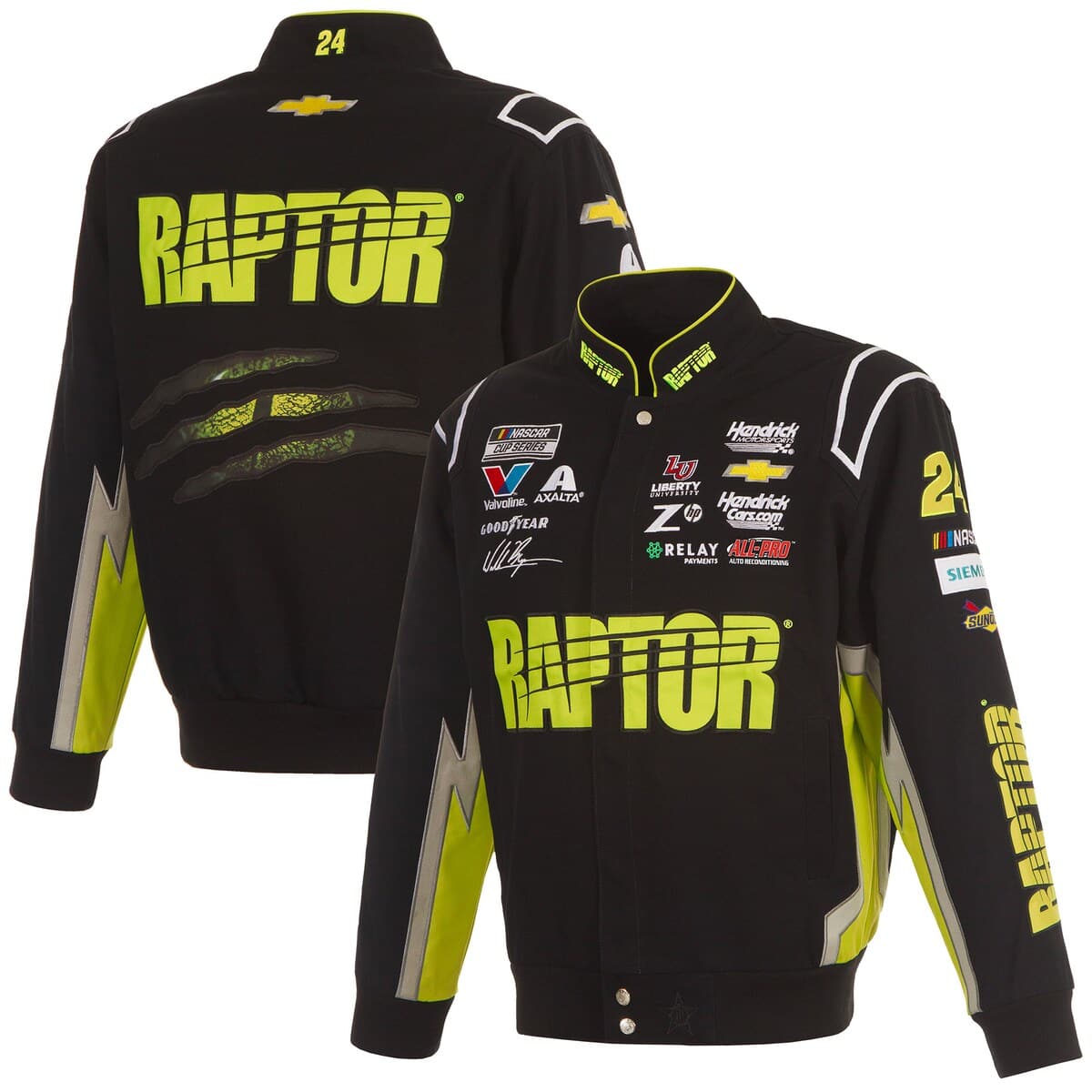JH DESIGN Men's JH Design Black NASCAR Full-Snap Twill Uniform