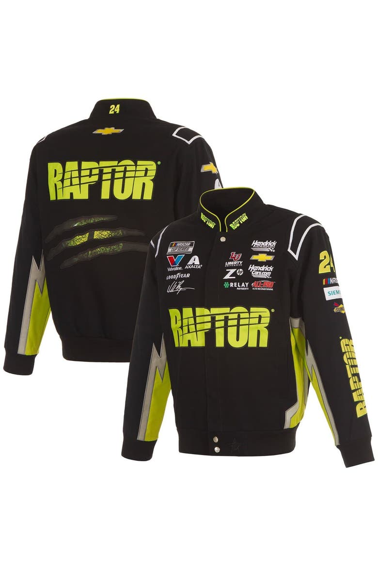 Men's JH Design Black William Byron Raptor Full-Snap Twill Uniform Jacket, Main, color, Black