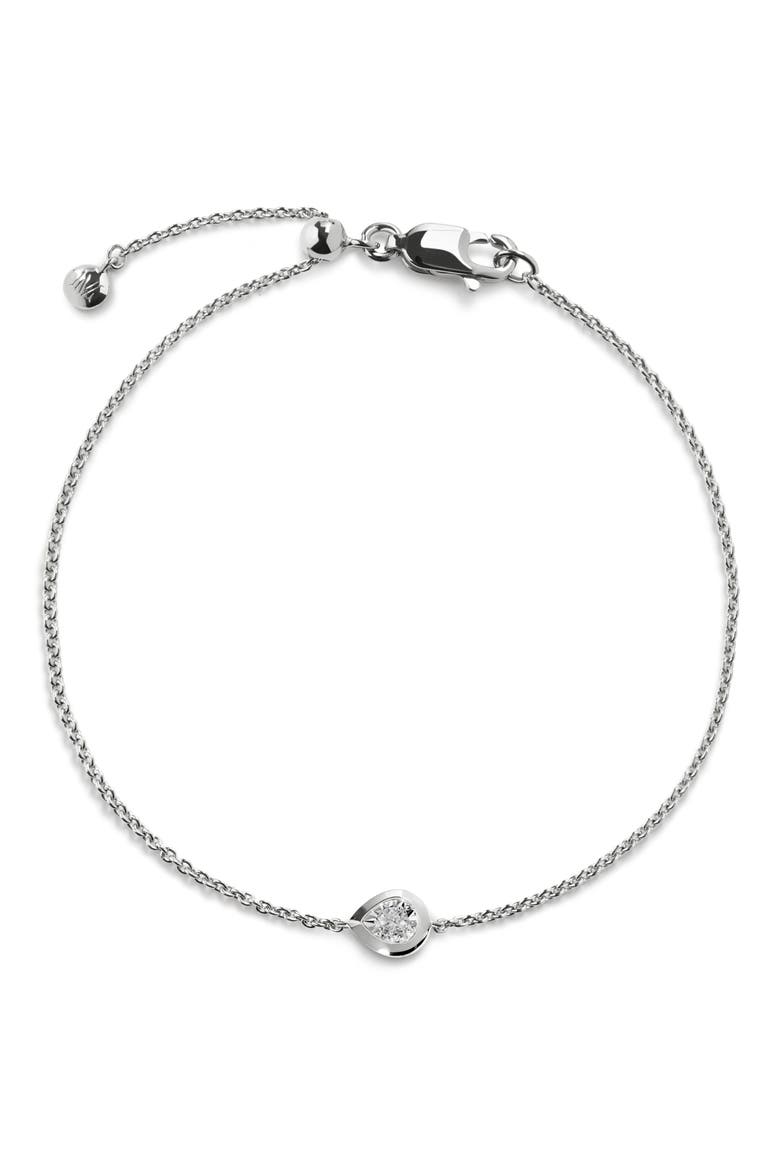 Lab Grown Diamond Pear Bracelet, Main, color, STERLING SILVER / LAB DIA