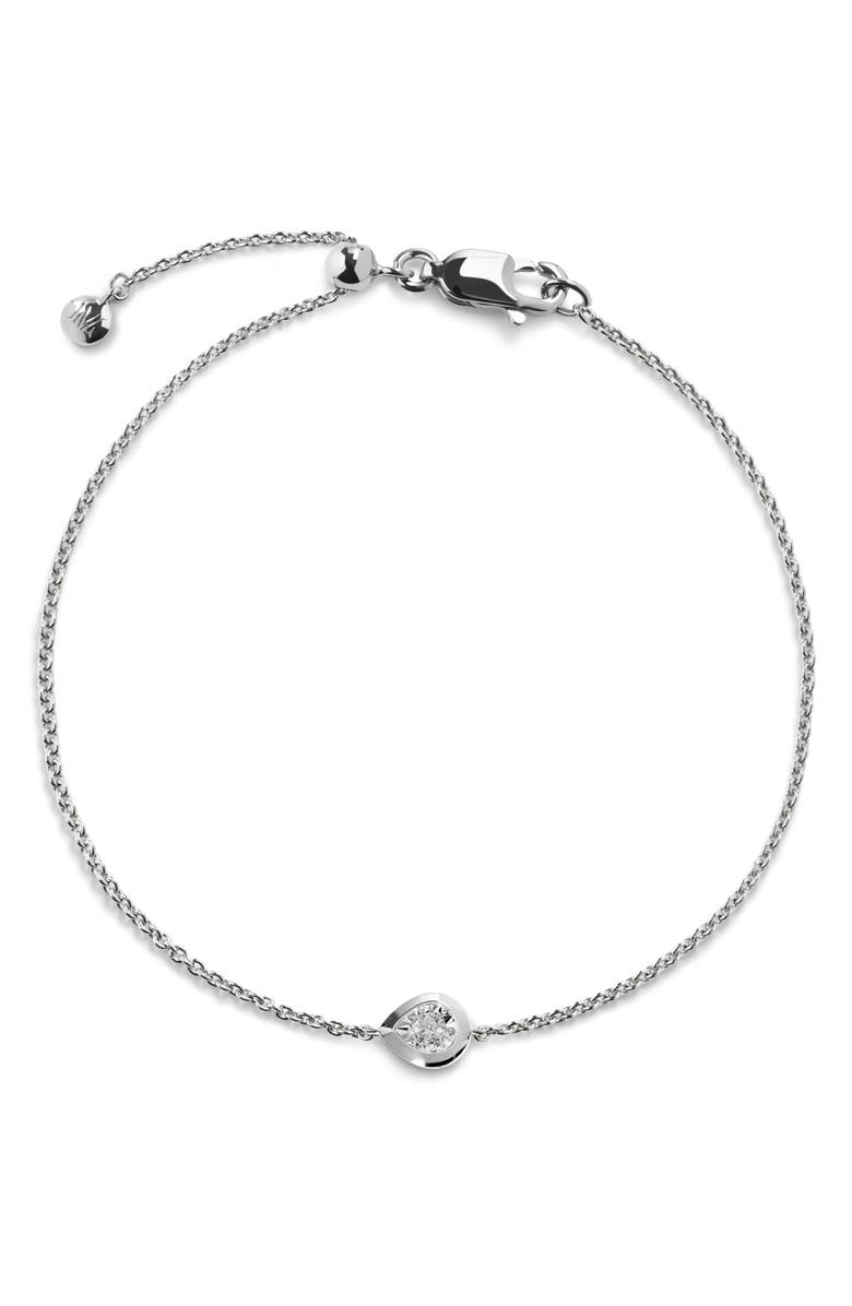 Monica Vinader Lab Grown Diamond Pear Bracelet, Main, color, Sterling Silver / Lab Dia
