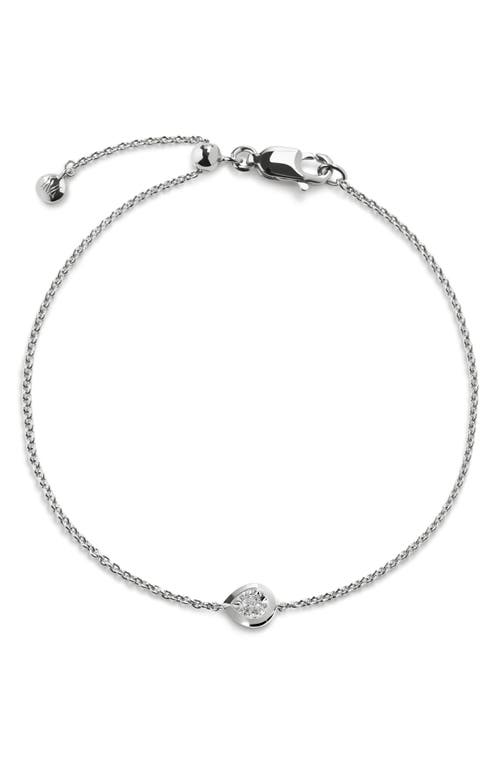 Monica Vinader Sterling Silver Pear Diamond Chain Bracelet Lab Grown Diamond In Metallic