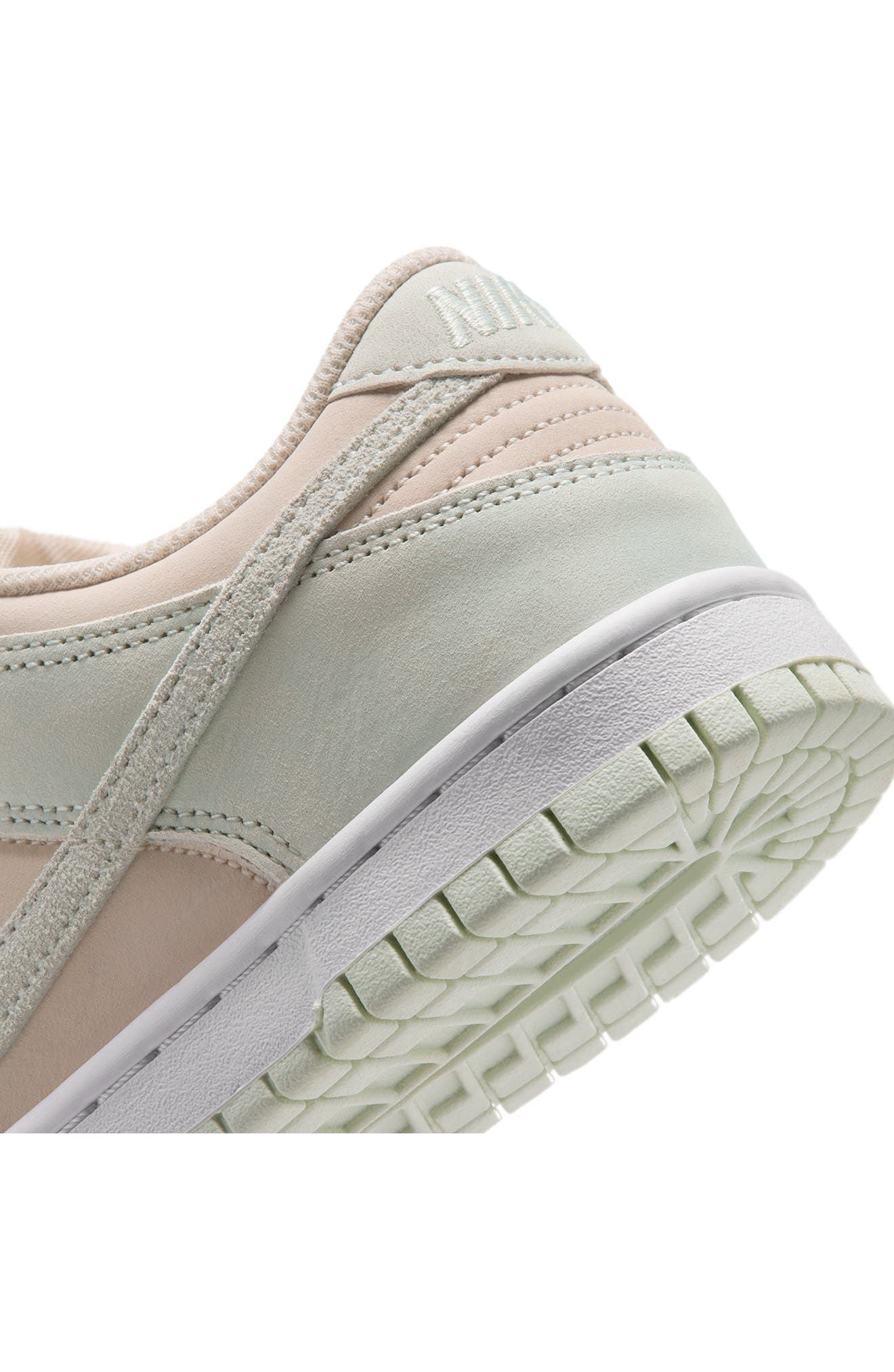 Nike Kids' Dunk Low Basketball Sneaker, Alternate, color, Chalk/ White/ Barely Green