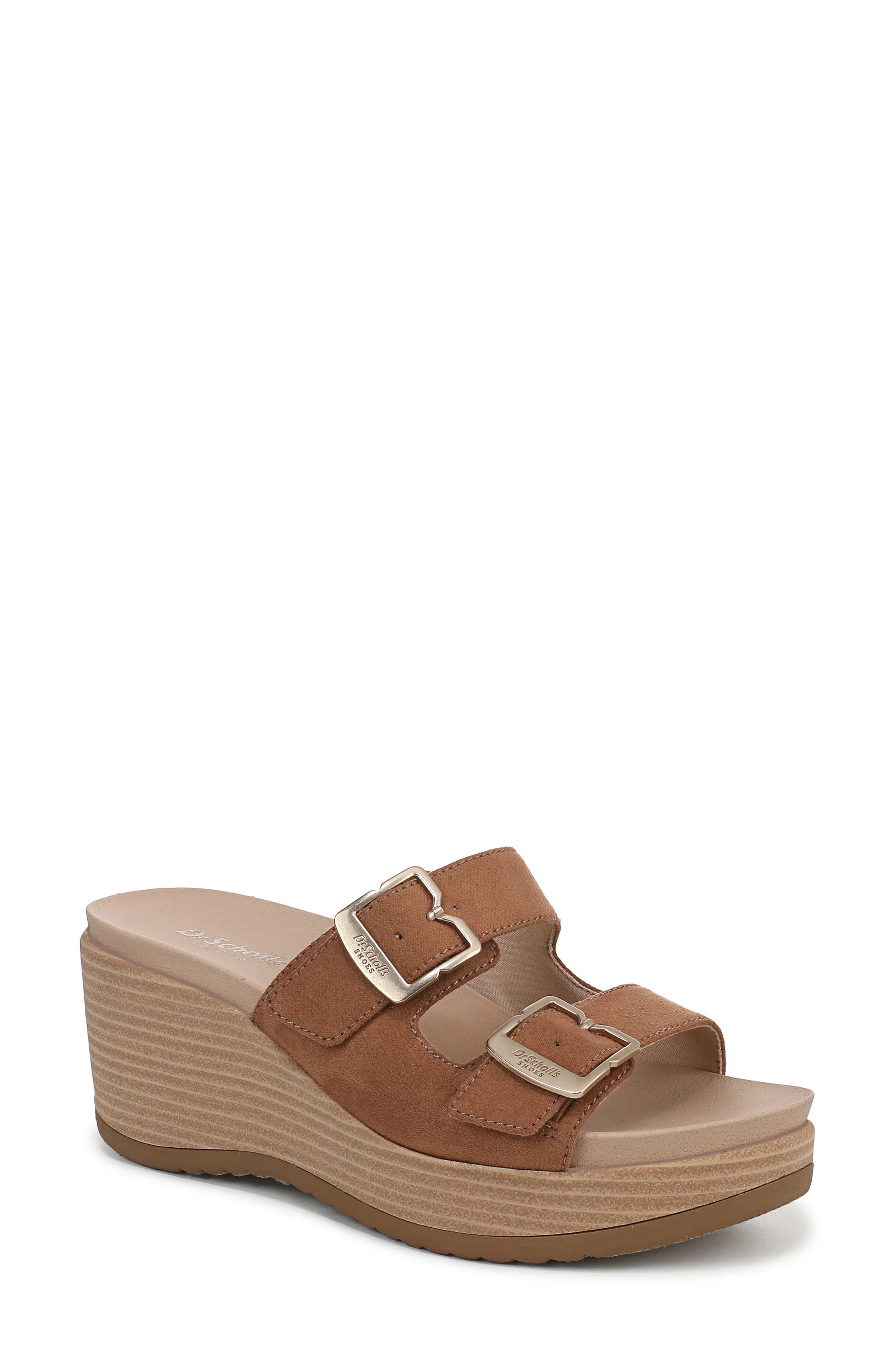 Dr. Scholl's Cali Breeze Wedge Sandal, Main, color, Honey Brown