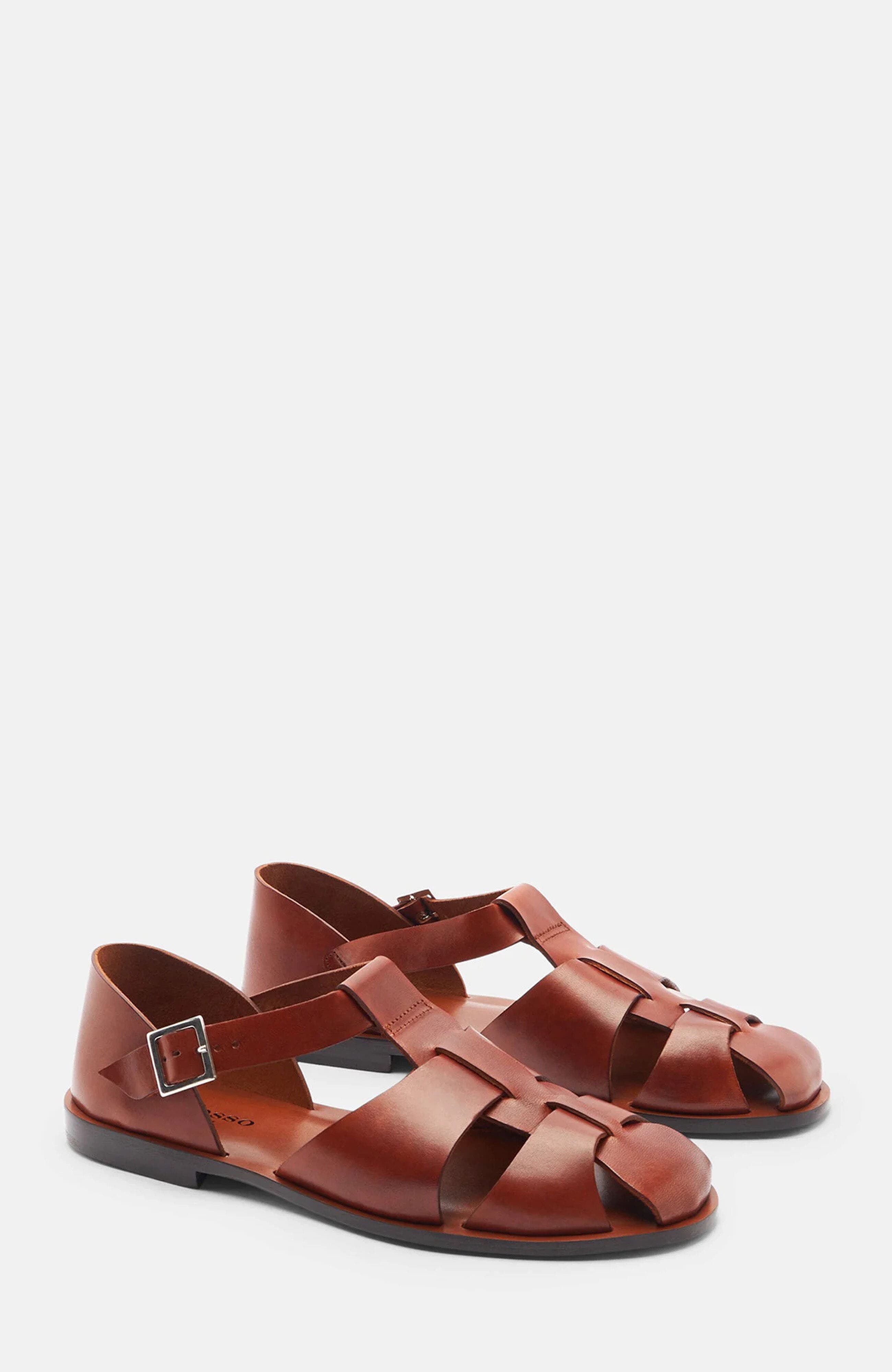 Apollo Sandals, Alternate, color, Cognac - Calf