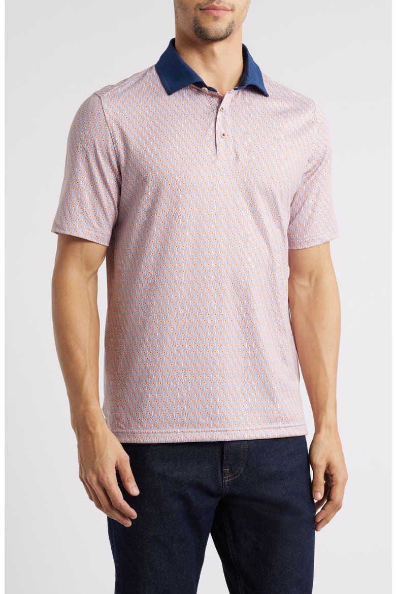 XC4® + Cool Degree™ Geo Print Performance Golf Polo, Main, color, ORANGE