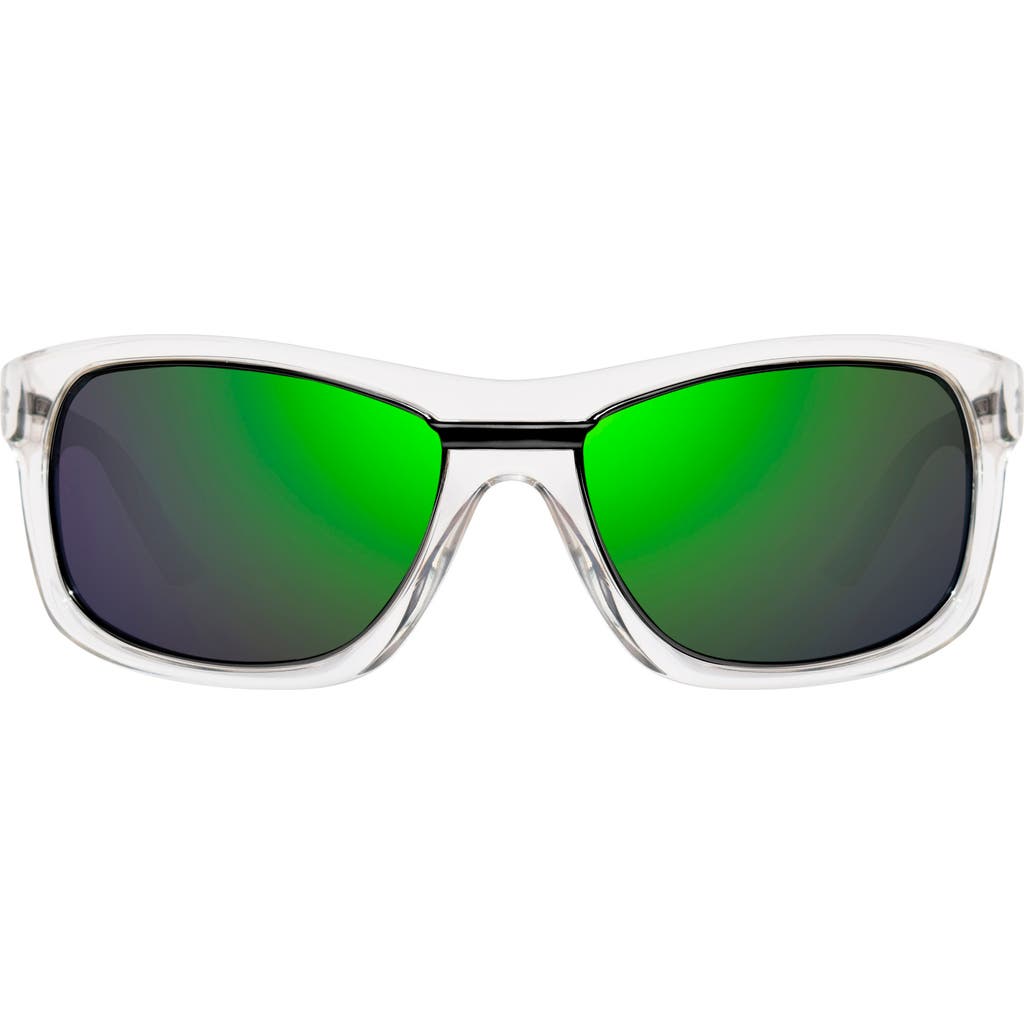 Revo Genesis 57mm Polarized Rectangular Sunglasses In Crystal