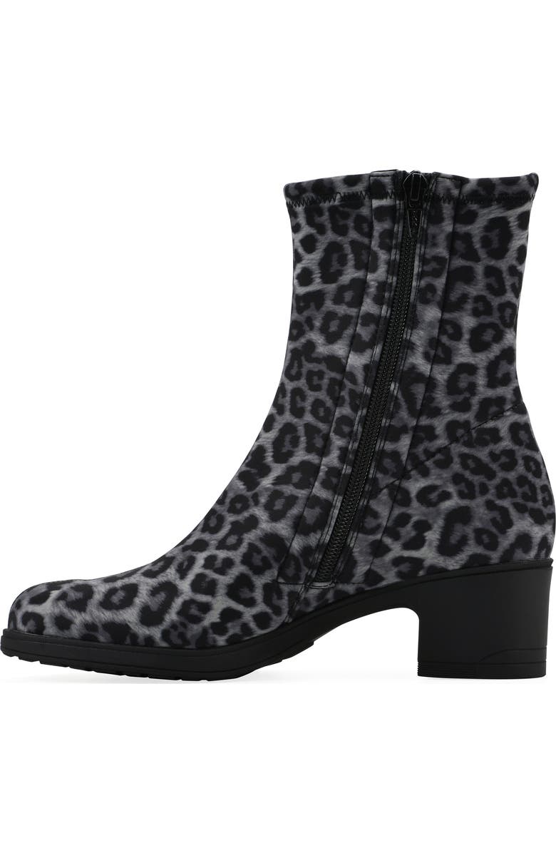 CLIFFS BY WHITE MOUNTAIN Huda Block Heel Bootie, Alternate, color, Grey/ Leopard/ Fabric