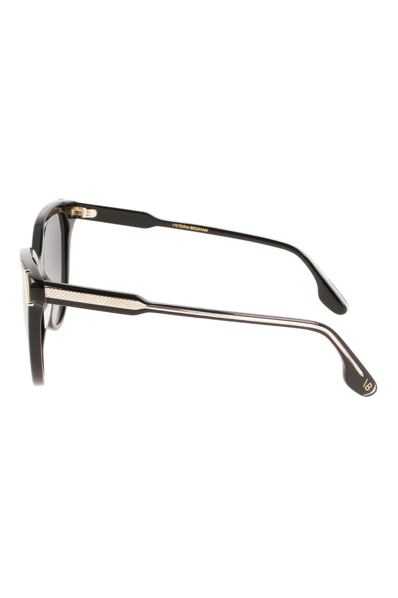 Guilloché 57mm Gradient Cat Eye Sunglasses, Alternate, color, BLACK