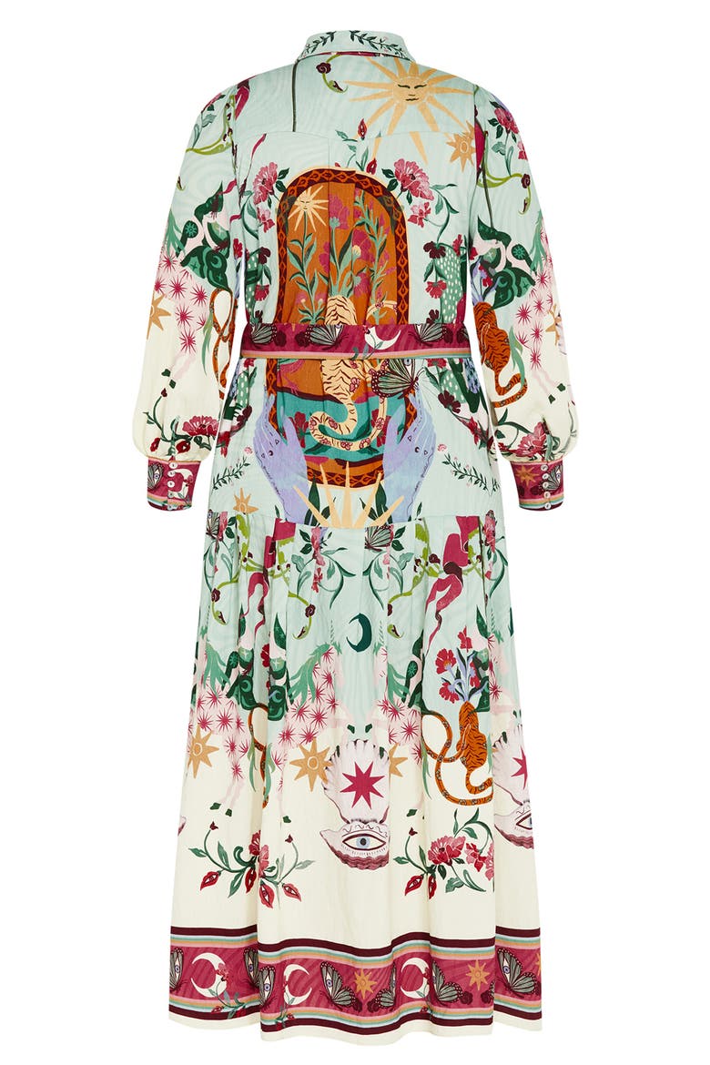 Ezra Mixed Print Long Sleeve Maxi Shirtdress, Alternate, color, HERO DREAMSCAPE