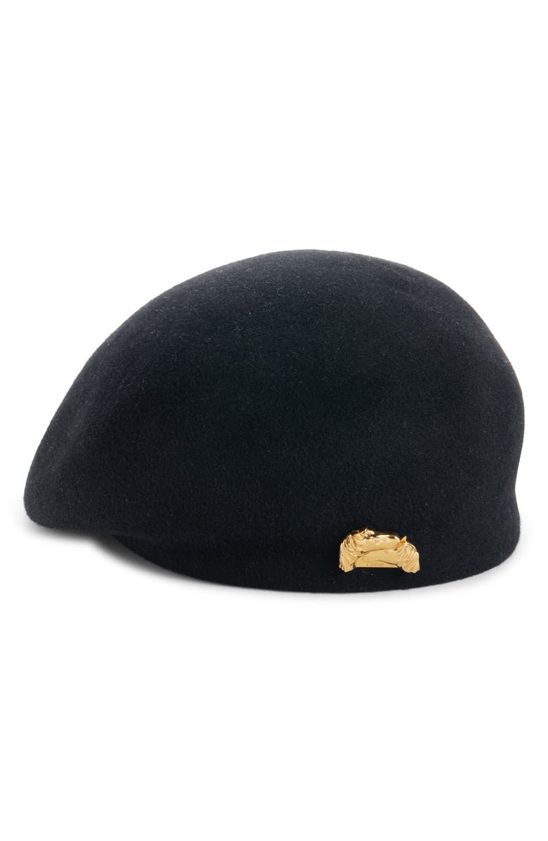 Chloé Felted Beret, Alternate, color, Black