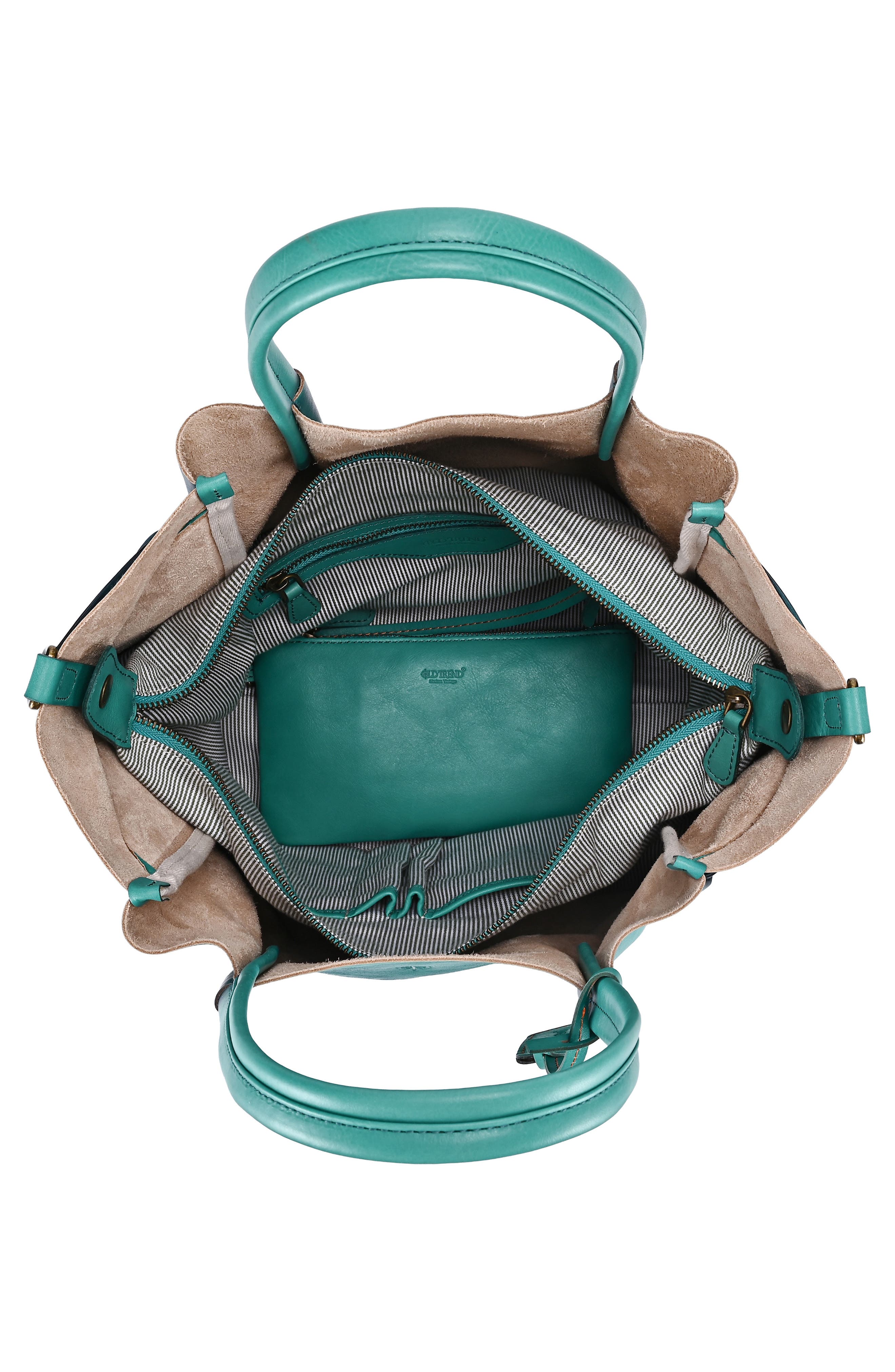 Sprout Land Leather Tote Bag, Alternate, color, AQUA OMBRE