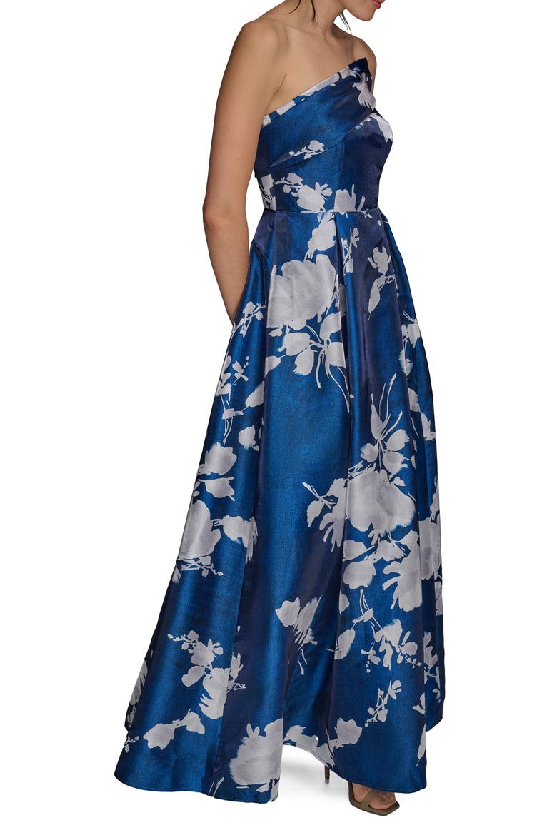 Floral Print Strapless Gown, Alternate, color, MARBELLA MULTI K8Z