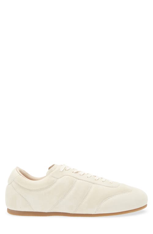 Lemaire Suede Low Profile Sneakers With Rubber Sole In Neutral