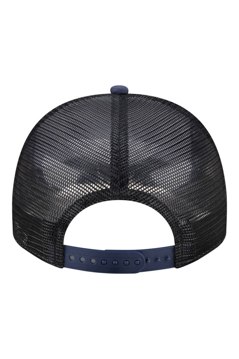 Men's New Era  White/Navy New York Yankees Foodie A-Frame 9FIFTY Trucker Snapback Hat, Alternate, color, White