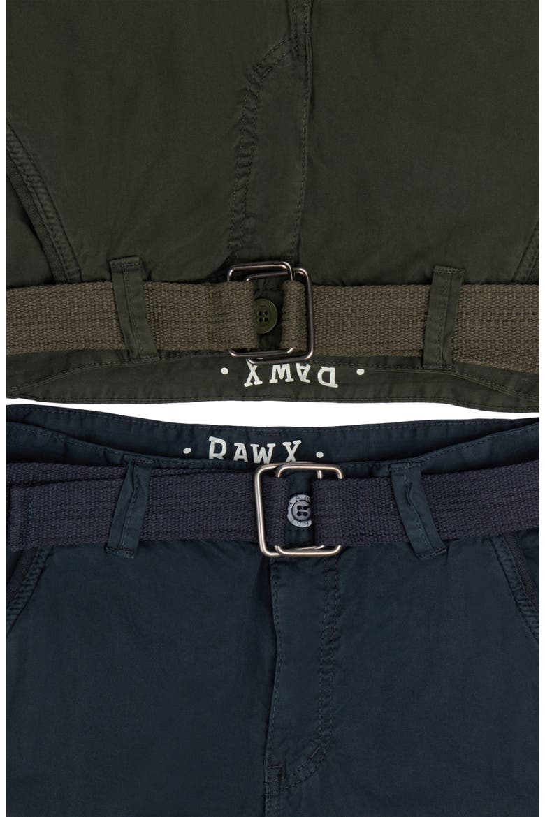Kids' 2-Pack Belted Twill Cargo Shorts, Alternate, color, NAVY/ OLIVE