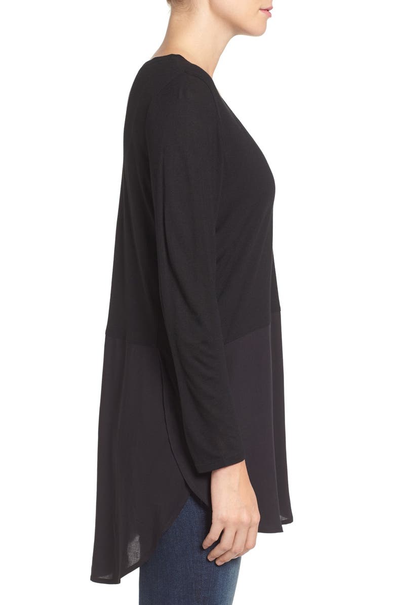 Two by Vince Camuto Mixed Media V-Neck Tunic, Alternate, color, 