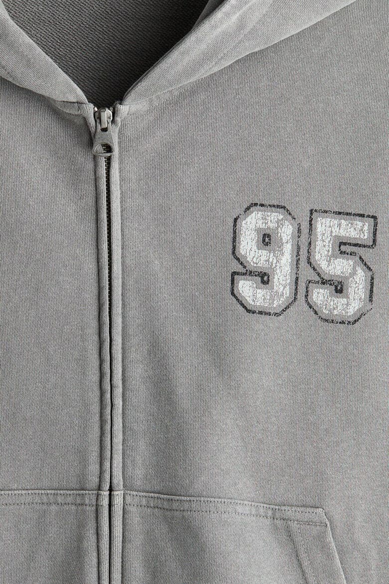 Oversized Fit Boxy Zip-through Hoodie, Alternate, color, Dusty gray/95