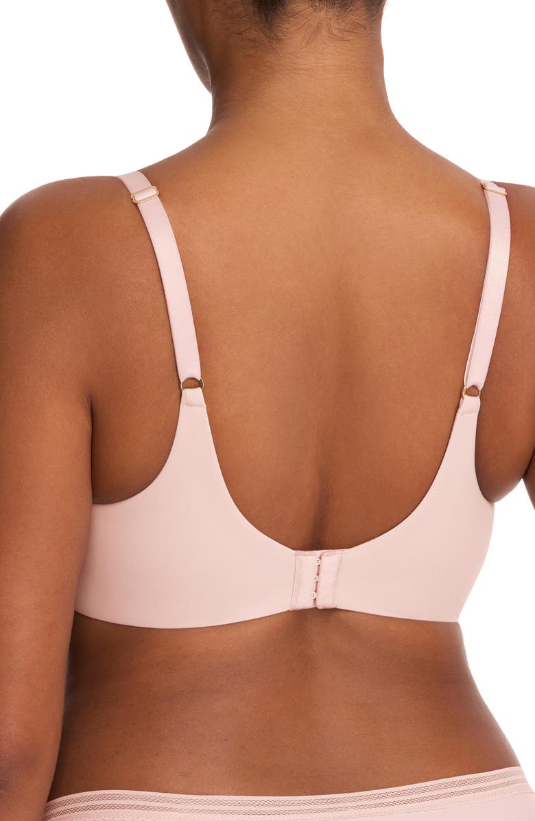 Natori Love Lace Back Smoothing Underwire T-Shirt Bra, Alternate, color, Pink Pearl/Warm White