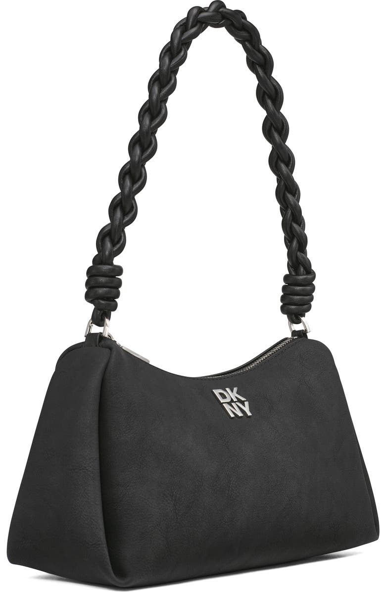 DKNY Remy Top-Zip Shoulder Bag, Alternate, color, Black/Silver