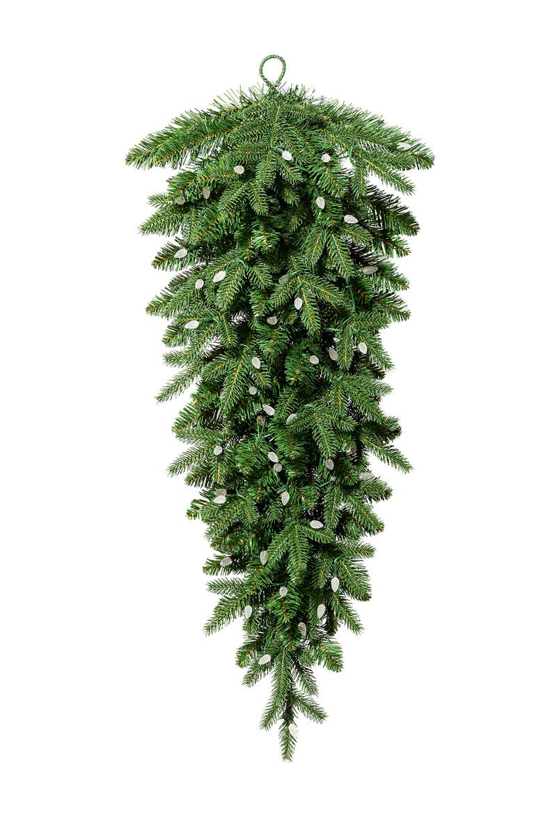 3ft Christmas Teardrop with 50 Strawberry LEDs and Timer, Alternate, color, Green