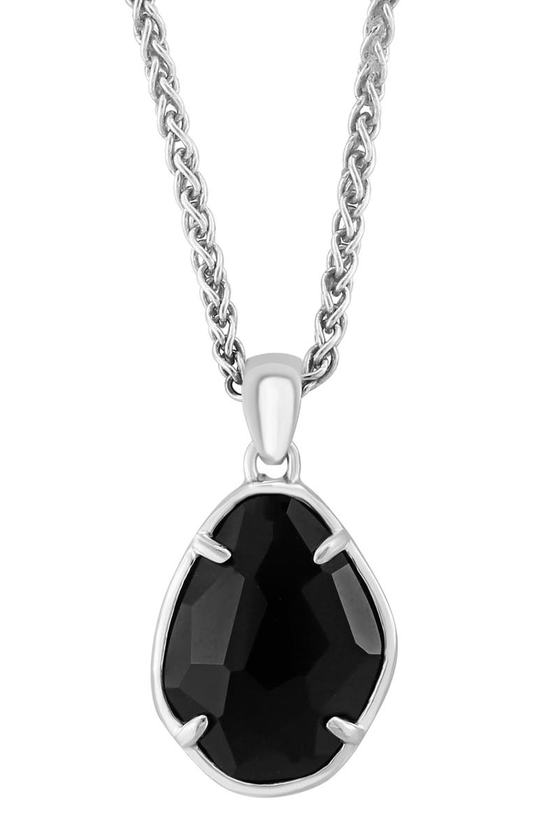 EFFY Sterling Silver Onyx Pendant Necklace, Alternate, color, Black