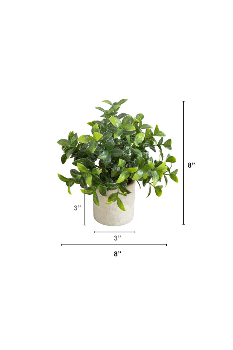 8-in Artificial Mini Greenery Potted Plant - Set of 3, Alternate, color, Green