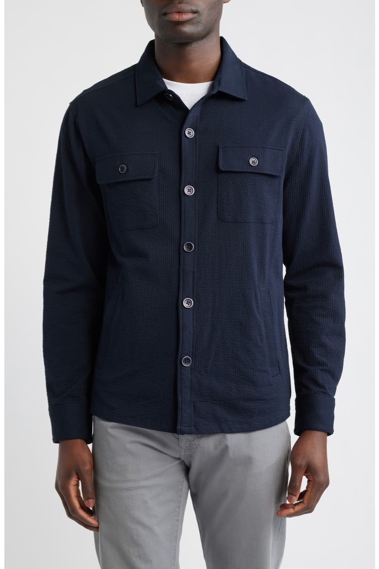 Abram Rib Knit Overshirt, Alternate, color, NAVY