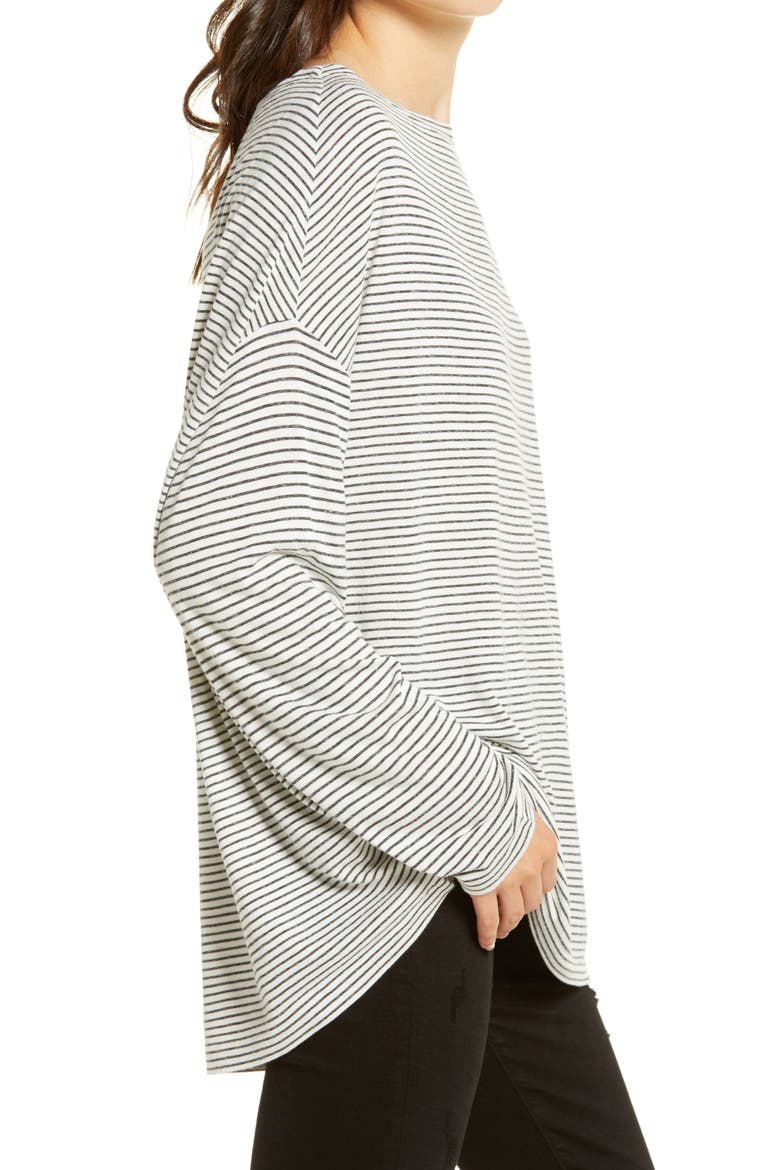 Rita Stripe Top, Alternate, color, CHALK/ INK