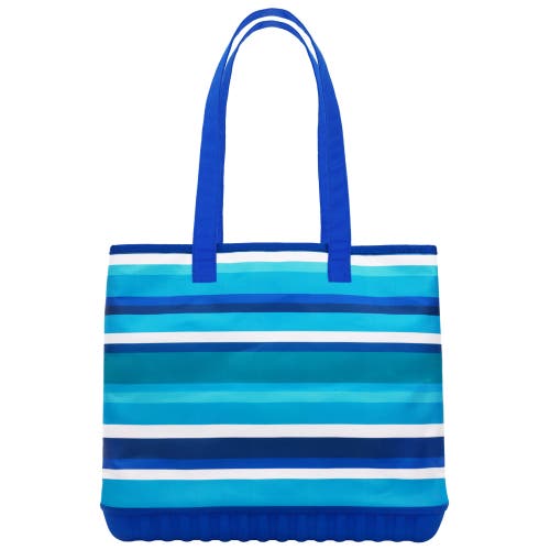 Tommy Bahama Water-repellent Tote With Pouch Ocean Stripe Print In Blue