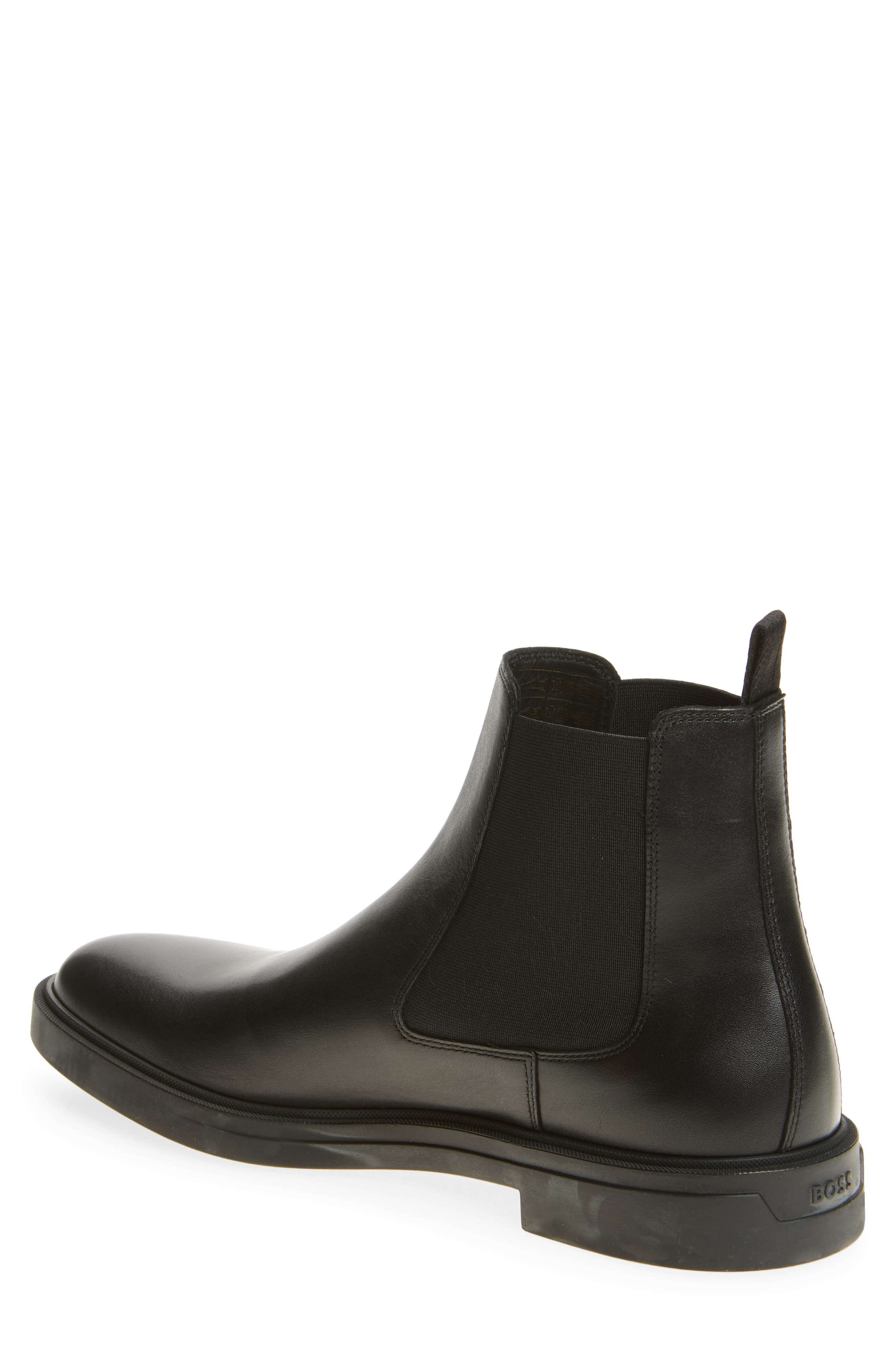 Calev Leather Chelsea Boot, Alternate, color, BLACK