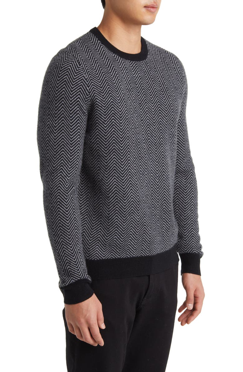 Nordstrom Herringbone Cashmere Crewneck Sweater, Alternate, color,