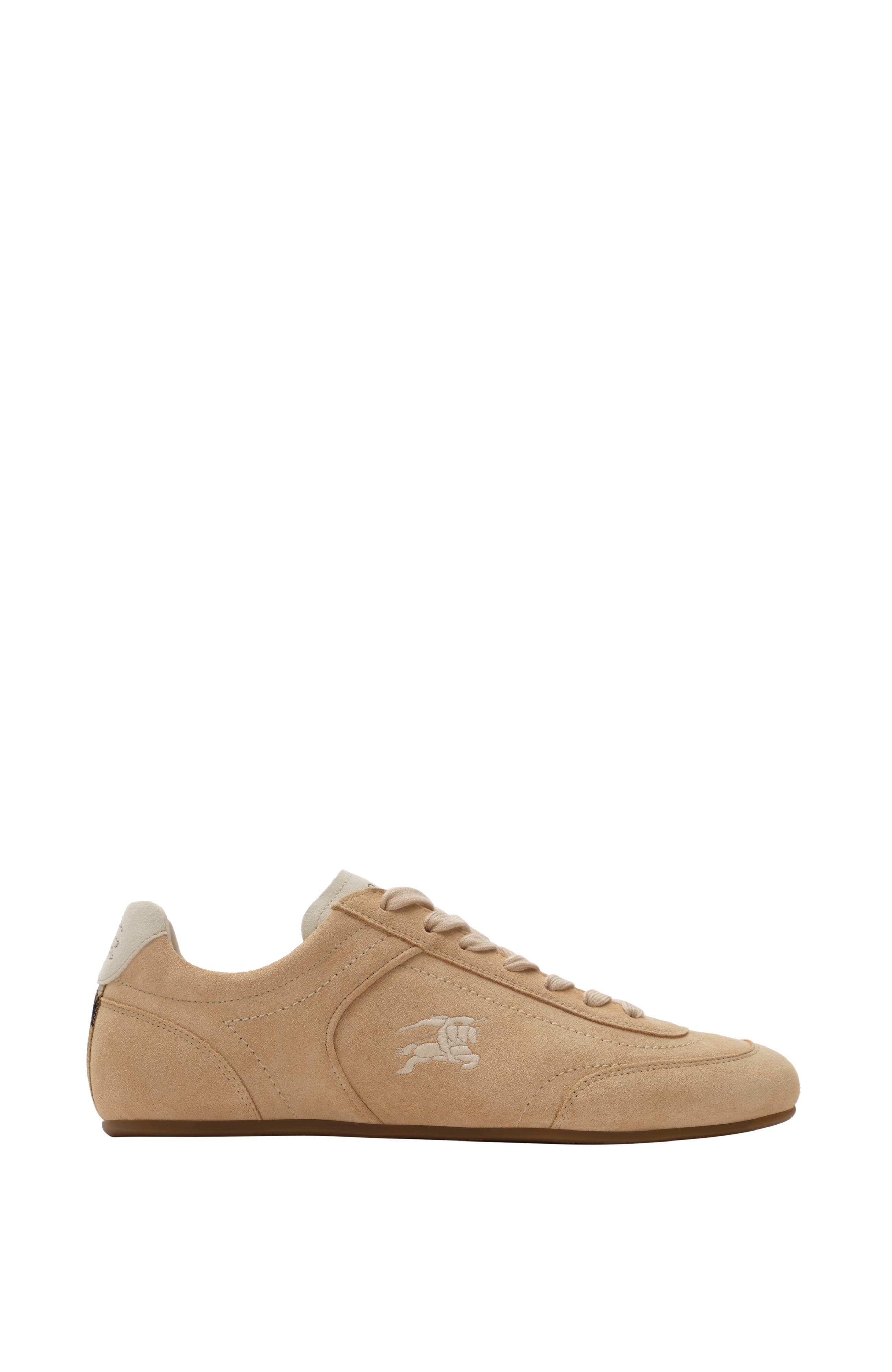 Burberry Suede Knight Runner Sneakers, Main, color, Flax/Dove Beige