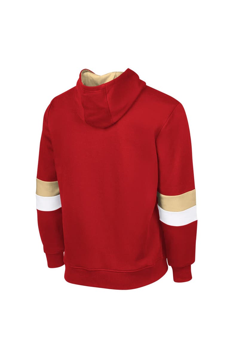 G-III SPORTS BY CARL BANKS Men's G-III Sports by Carl Banks Scarlet/Gold San Francisco 49ers Adaptive Faceoff Pullover Hoodie, Alternate, color, 