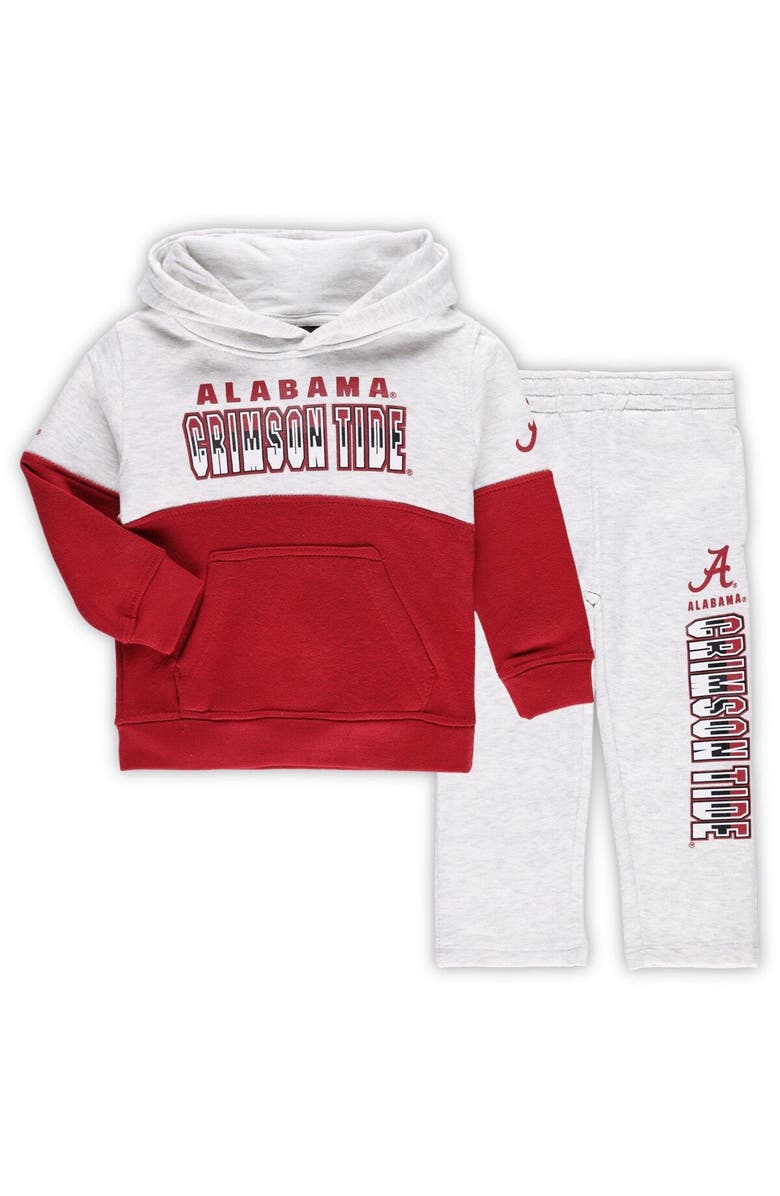 Outerstuff Toddler Heather Gray/Crimson Alabama Crimson Tide Playmaker Pullover Hoodie & Pants Set, Main, color, 