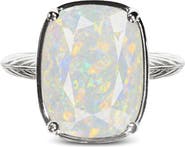 Sterling Forever Simulated Opal Sterling Silver Elongated Cushion Ring