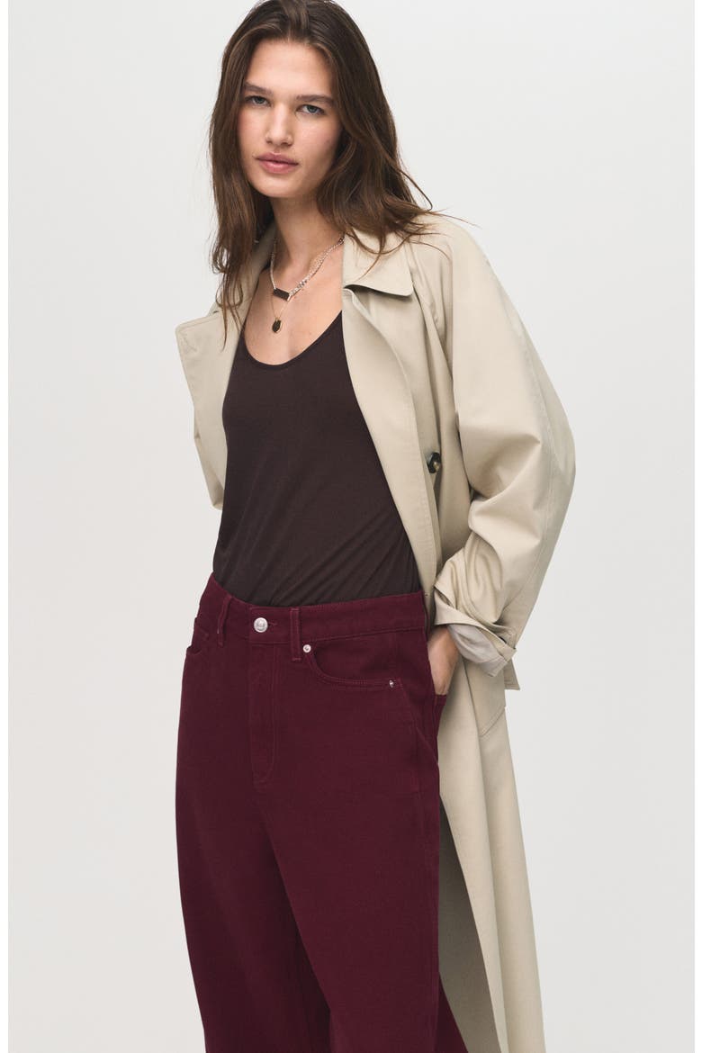 High Waist Balloon Jeans, Alternate, color, WINE