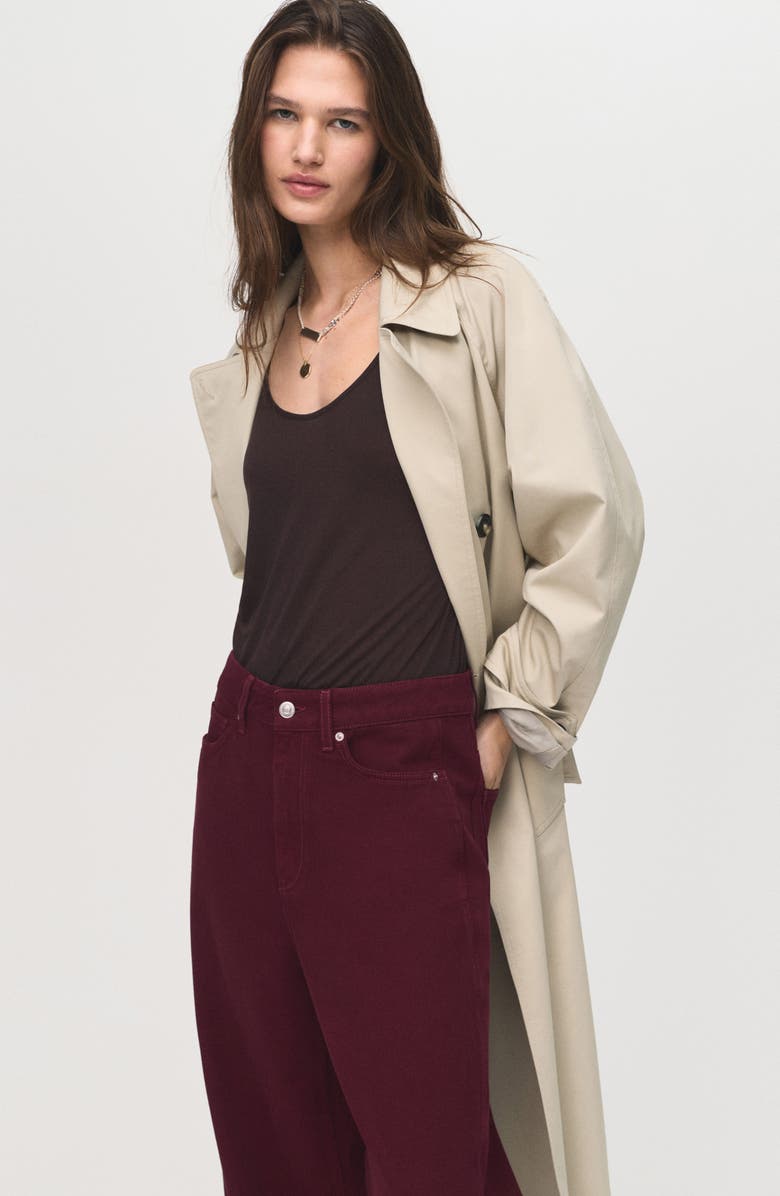 MANGO High Waist Balloon Jeans, Alternate, color, Wine