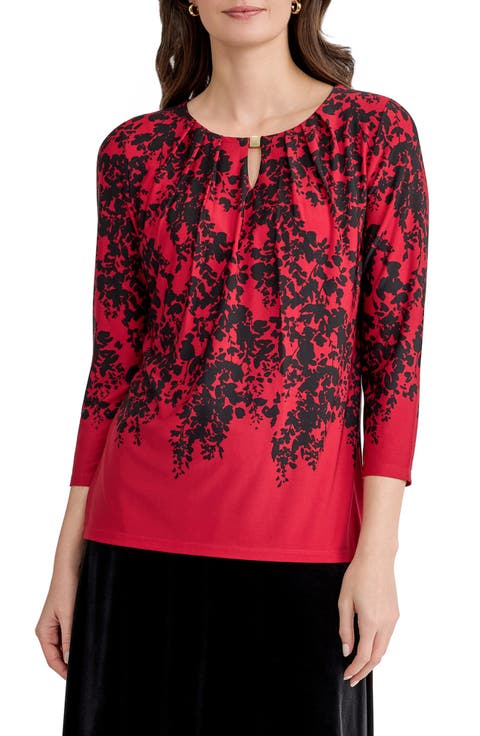 Pleated Keyhole Top