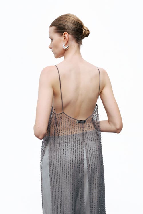 Nocturne Bead Embroidered Maxi Vest In Black