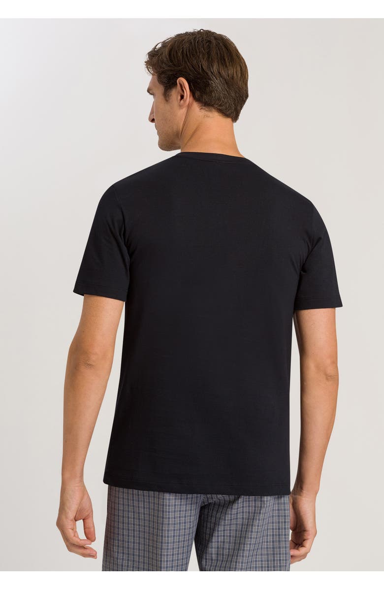 Hanro Living Shirts Cotton V-Neck T-Shirt, Alternate, color, Black