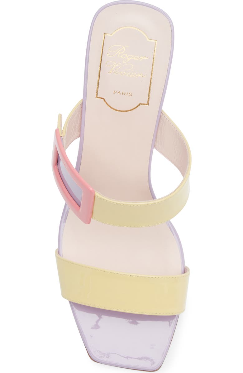 Roger Vivier Belle Vivier Colorblock Wedge Sandal, Alternate, color, Yellow/ Violet/ Pink