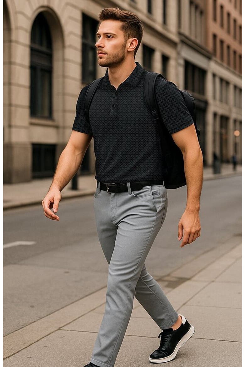 Iconic Polo, Alternate, color, Jet Black CH Print