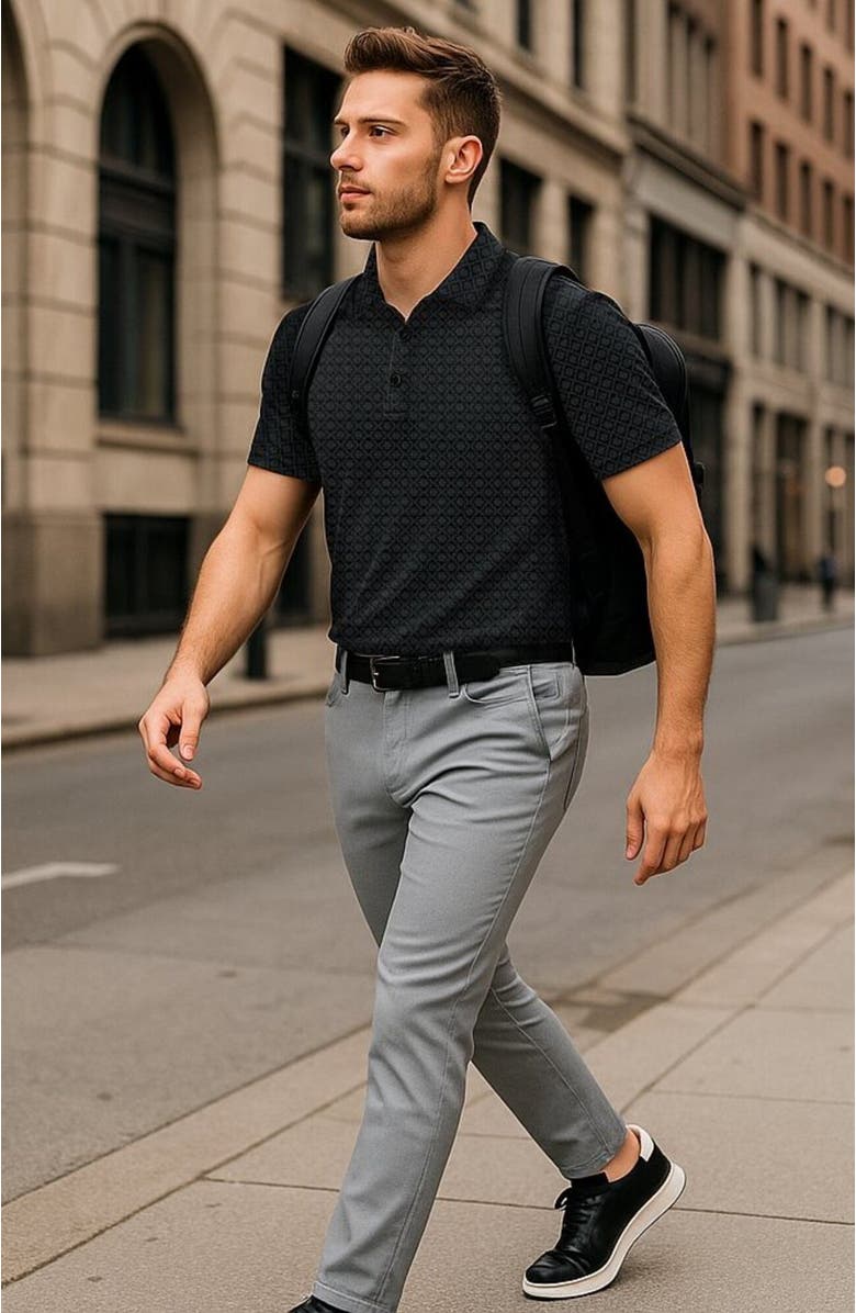 Cole Haan Golf Apparel Iconic Polo, Alternate, color, Jet Black Ch Print